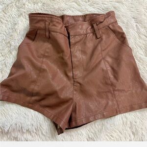 Altard State brown leather shorts
